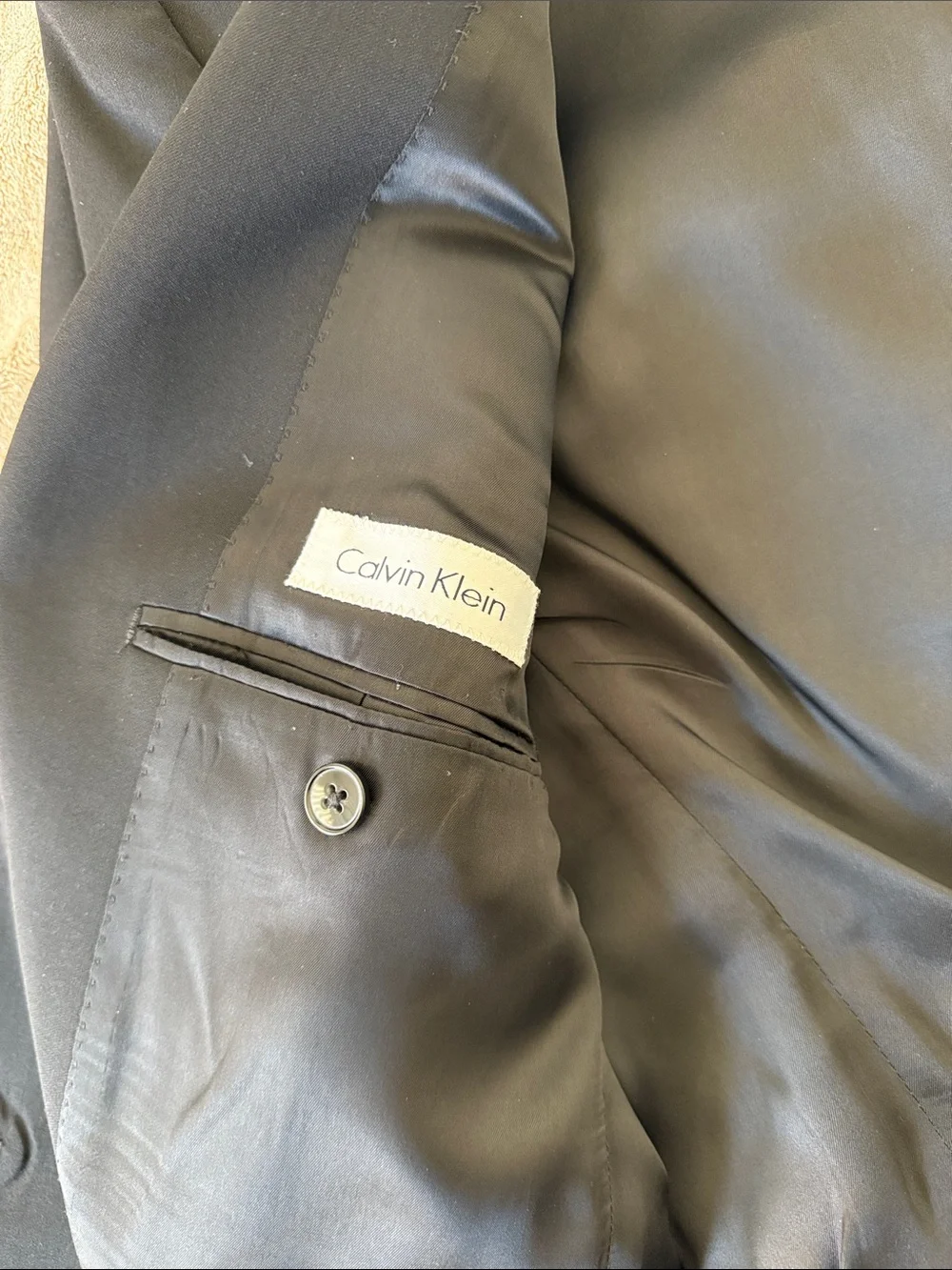 Calvin Klein Black Men's Two-Button Blazer - 36S